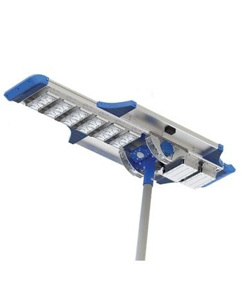 60W Solar Street/Parking Lot Light, 6000 Lumens, 110.6W 23V Solar Panel