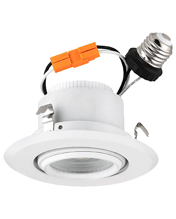 10 Watt Gimbal Lens LED 4" Round Downlight Retrofit, 750 Lumens