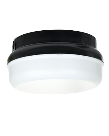 14 Watt Round Outdoor Surface Mount Fixture 1400 Lumens Black